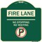 Signmission Fire Lane No Parking No Waiting W/ No Parking Heavy-Gauge Aluminum Sign, 18" x 18", G-1818-24003 A-DES-G-1818-24003 - alternate 1